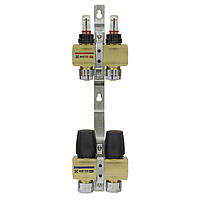 Коллекторный блок RAFTEC 2 контура с расходомерами и евроконусами