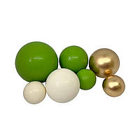 Шоколадные сферы зелено-белые-золотые 7 шт