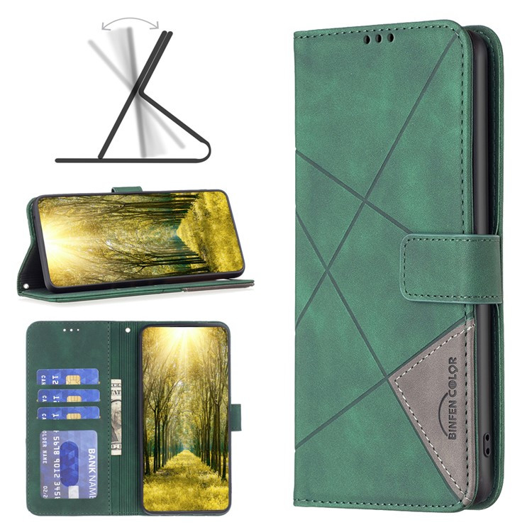 Чохол-книжка BF Color Geometric для Motorola E20 / E30 / E40 Green