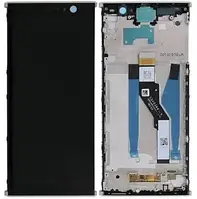 Дисплей Sony Xperia XA2 Plus (H4413 / H4493) модуль (экран,сенсор)с рамкой, оригинал, Серебристый