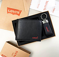 Мужской брендовый кошелек Levis , кошелек мужской, брендовый портмоне, кошелек + брелок