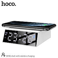 Настільні LED смарт-годинник with Qi Charger HOCO DCK1 |Alarm/Watch/Qi Charger, 10W|