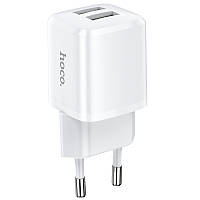 Адаптер мережевий Hoco Briar dual port charger N8 |2USB, 2.4A| (Safety Certified)