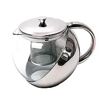 Заварочный чайник с стеклянной колбой и сетчатым фильтром на 1.1 л UNIQUE UN-1164