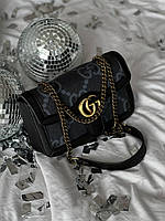 Женская сумка Gucci Large Marmont Brown Dark Blue (тёмно-синяя) стильная модная сумочка torba0248