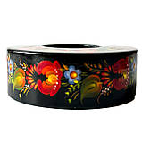 Підсвічник дерев'яний Петриківський розпис для свічок ручна робота 3x9 см МАКИ Український сувенір, фото 6