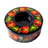 Підсвічник дерев'яний Петриківський розпис для свічок ручна робота 3x9 см МАКИ Український сувенір, фото 7