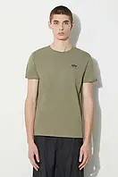 Urbanshop Бавовняна футболка Alpha Industries колір зелений однотонний 188505.11-green розмір: M, L, XL, XXL