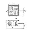 Трап ANIplast з горизонтальним випуском 50 мм, з неіржавкою решіткою 10х10 см TA5102EU, фото 2