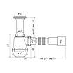 Сифон для раковини ANIplast з литим випуском 70 мм, з гнучкою трубою 40х40/50 мм С0515EU, фото 2
