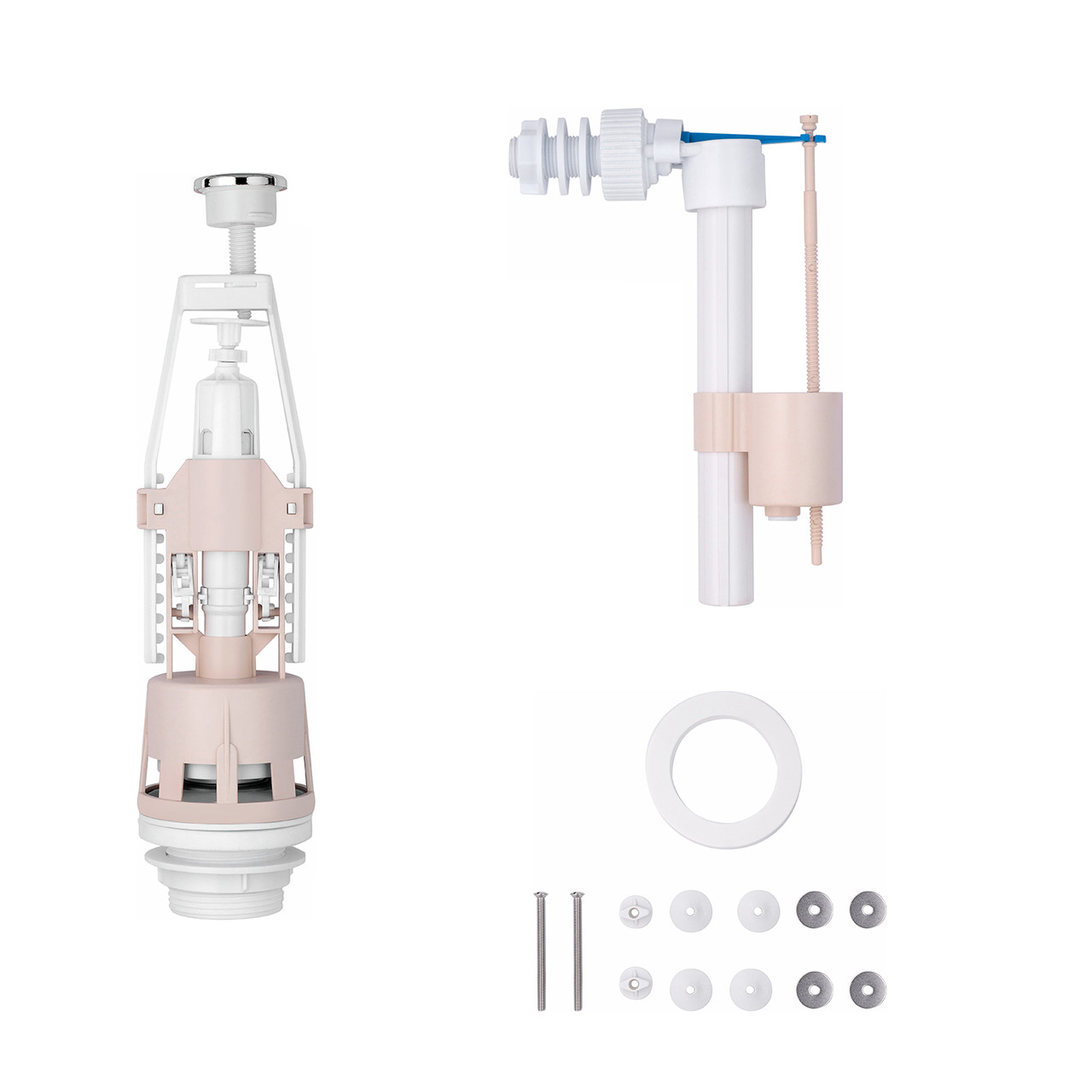 Комплект для бачка унітаза KronoPlast з бічним підведенням 1/2" BK1R0710 (КС+КБ), фото 1