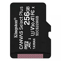 MicroSDXC (UHS-1) Kingston Canvas Select Plus 256Gb class 10 А1 (R-100MB/s)