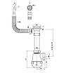Сифон для кухонної мийки KronoPlast 1 1/2"х40 мм з нарізним випуском, з круглим переливом SM26010200, фото 2