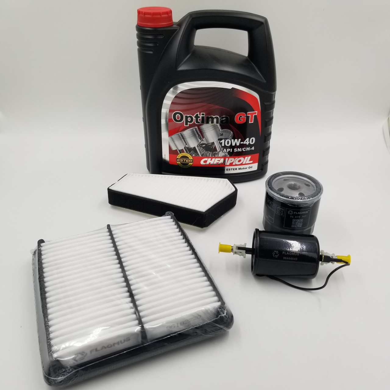 Мастило 5W-40 Chempioil та фільтри Ланос (Олія+фільтр повітряний, Олійний, салону, паливний)