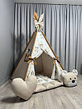 Вігвам Ведмежа БОНБОН з Корзиною Повний комплект, вігвам дитячий, вігвам для дівчинки, дитячий намет, вігвам для дітей, вігвам, фото 4