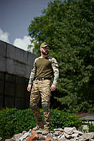 Высококачественная тактическая военная форма весна лето уставная, полевой брюки Protect лонгслив Forest мультикам 3XL