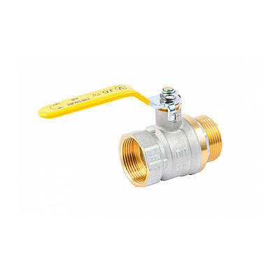 Кран кульовий для газу Valves 1 1/2" ВН PN30 жовта ручка