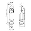 Зливний клапан для бачка унітаза Kroner KRP — SB68 з одинарною кнопкою, фото 2