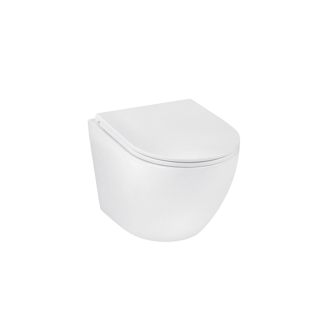 Унітаз підвісний безобідковий Kroner Harz WHI493736 RIMLESS із сидінням Slim Duroplast/Soft-close/Quick