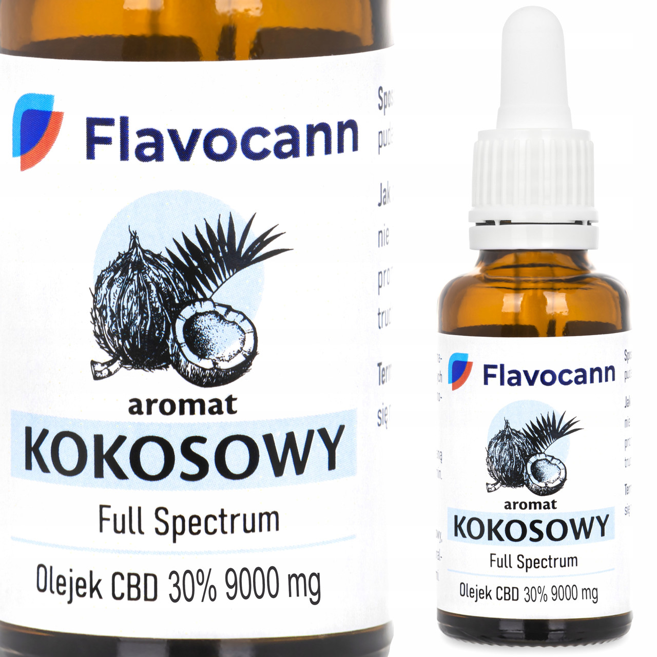 Олія КБД CBD oil 30% Flavocann Full Spectrum 30ml 9000mg KOKOS Польща, фото 1