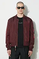 Urbanshop Куртка-бомбер Alpha Industries чоловічий колір бордовий перехідна РОЗМІРИ ЗАПИТУЙТЕ