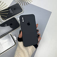 Силіконовий чохол із квадратними бортами на iPhone X/Xs Grey (15)