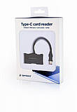 Кардридер Type-C Gembird UHB-CR3-02, вихід - USB 2.0, SD+Micro-SD, пластик, чорний, фото 6