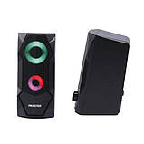 Колонки акустичні CSP-U002RGB, пластиковий корпус, 6 Вт, USB живлення, RGB підсвічування, чорний колір, фото 3
