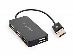 Хаб Gembird UHB-U2P4-04 на 4 порти USB 2.0, пластик, чорний