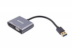 Адаптер-перехідник USB на HDMI/VGA Maxxter V-AM-HDMI-VGA