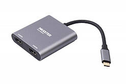 Адаптер-перехідник USB-C на 2xHDMI Maxxter V-CM-2HDMI