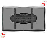 Настінний кронштейн Gembird WM-58ST-01 поворотний 32” - 58” (до 37 кг), фото 7