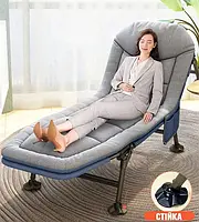 Раскладная кровать 180х56х30 см Jet Folding-Bed карповая раскладушка, кресло-лежак с подушкой и матрасом 1211