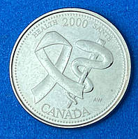 Монета Канады 25 центов 2000 г. Здоровье