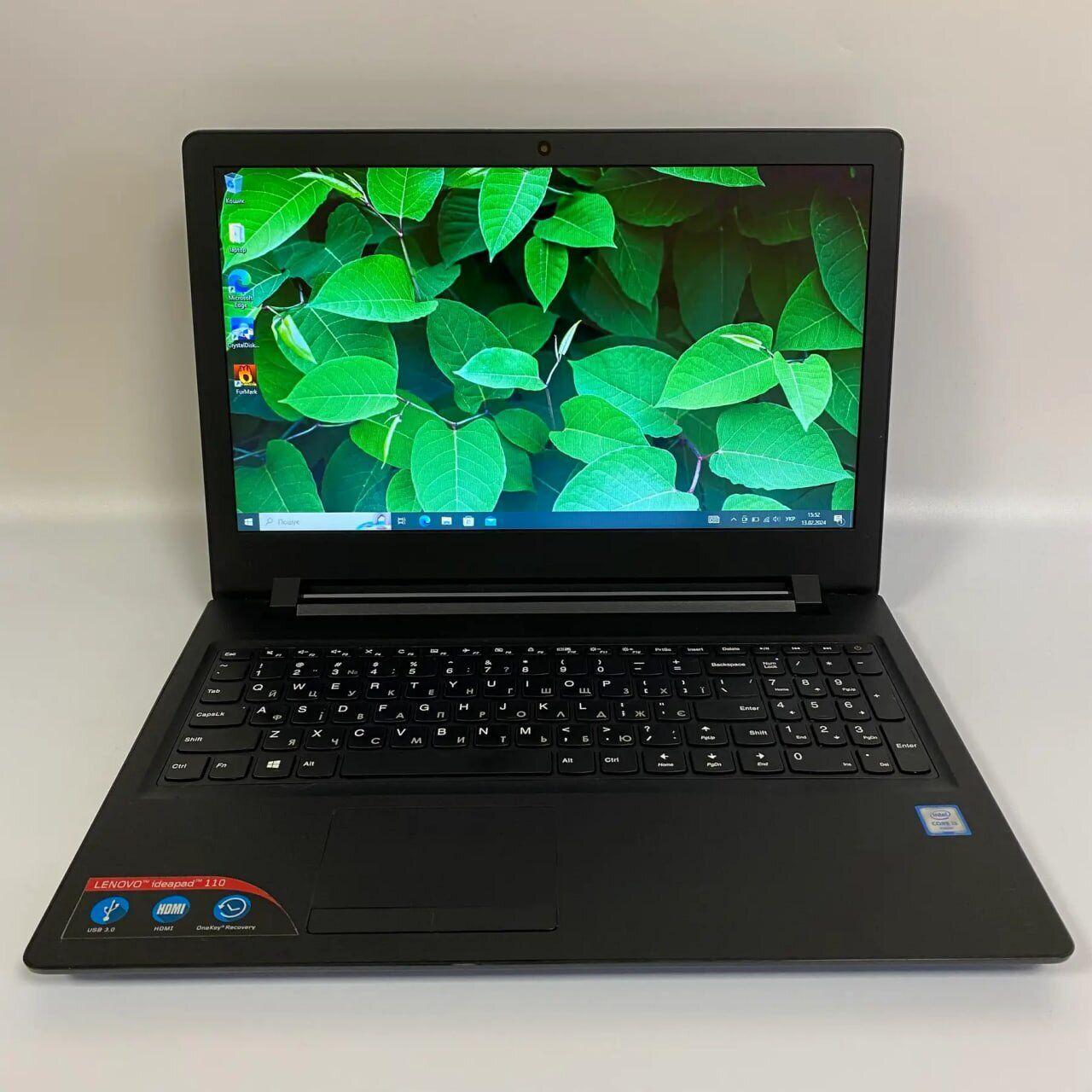 Б/в Ноутбук Lenovo IdeaPad 110-15ISK 15.6" 1366x768| Core i3-6100U| 20 GB RAM| 250 GB SSD| HD 520
