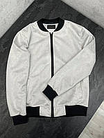 Куртка мужская замшевая весенняя осенняя Pei белая Бомбер мужской весна осень Ветровка замша