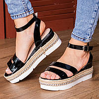 Женские стильные сандалии на танкетке Fashion Pepita 1043 36 размер 23 см Черный p