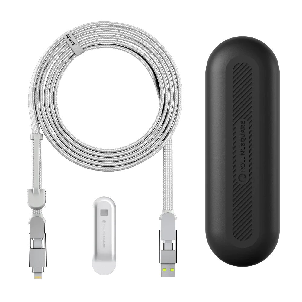Кабель Rolling Square inCharge XL Glacier White - 3м / USB-C/Lightning 6 в 1 100Wt, фото 1