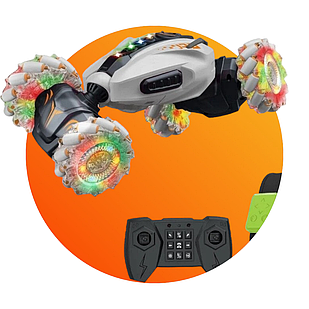 Машинка-перевертень з парою Радіокерована, Stunt Car звук,пар, обертання 360