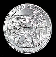 Монета США 25 центов 2016 г. Национальный парк Теодор-Рузвельт