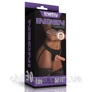 Страпон реалистик трусики из кожи для женщин Set 7.0