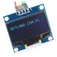 OLED дисплей, синяя графика, 1.3 &#039;&#039; 128x64px I2C v2 - синие символы - SH1106