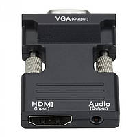 Конвертер видеосигнала HDMI на VGA преобразователь OUT адаптер переходник 6737
