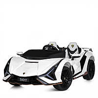 Детский электромобиль с мощным мотором и кожаным сиденьем Lamborghini Bambi M 5072EBLR-1 Белый