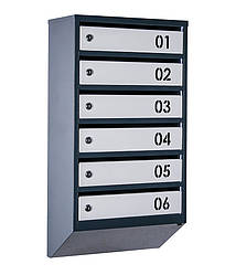 Ящик поштовий багатосекційний ЯП06В (антрацитово-сірий)