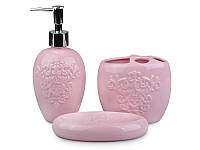 Набор аксессуаров для ванной Lefard 940-016 3 предмета розовый n
