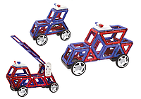 Дитячий ігровий конструктор Пожежники та Поліція LIMO TOY LT6002 Магнітний конструктор з колесами на 24 деталей