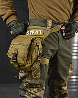 Тактическая Сумка поясная на ногу swat coyot ВТ6631
