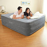 Надувне ліжко велюр із насосом 220V Intex 64418, фото 3