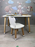 Столик дитячий прямокутний білий та стілець білий  Ведмедик, фото 3